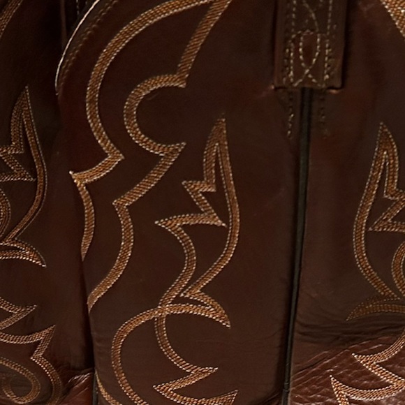 Dan Post Cowboy Boots. Brown with cream/ brown contrast stitching. Size 8 1/2 D. main image 5